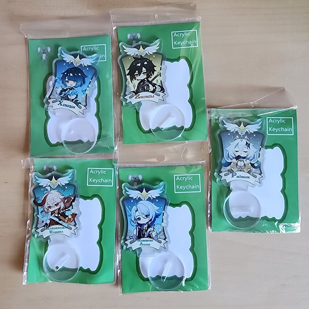 Fan Art Genshin Impact Acrylic Stand Set Of 5 Xingqiu Zhongli Kaedehara Kazuha